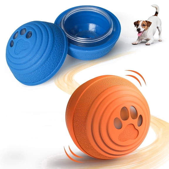 Abdtech Interactive Dog Toys, Automatic Moving Bouncing Balls for Small Dogs, Smart Pet Ball Toy with 4 Play Modes, Orange & Blue