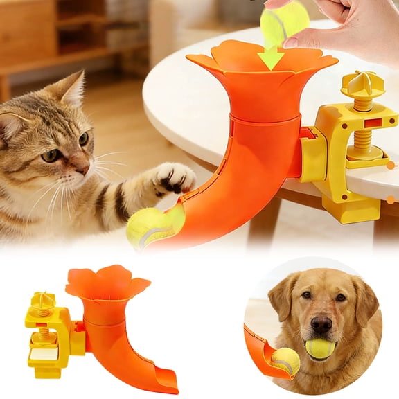 Automatic Interactive Tennis Thrower for | Smart Toy for Indoor Outdoor Play | Construction for Cats and Dogs