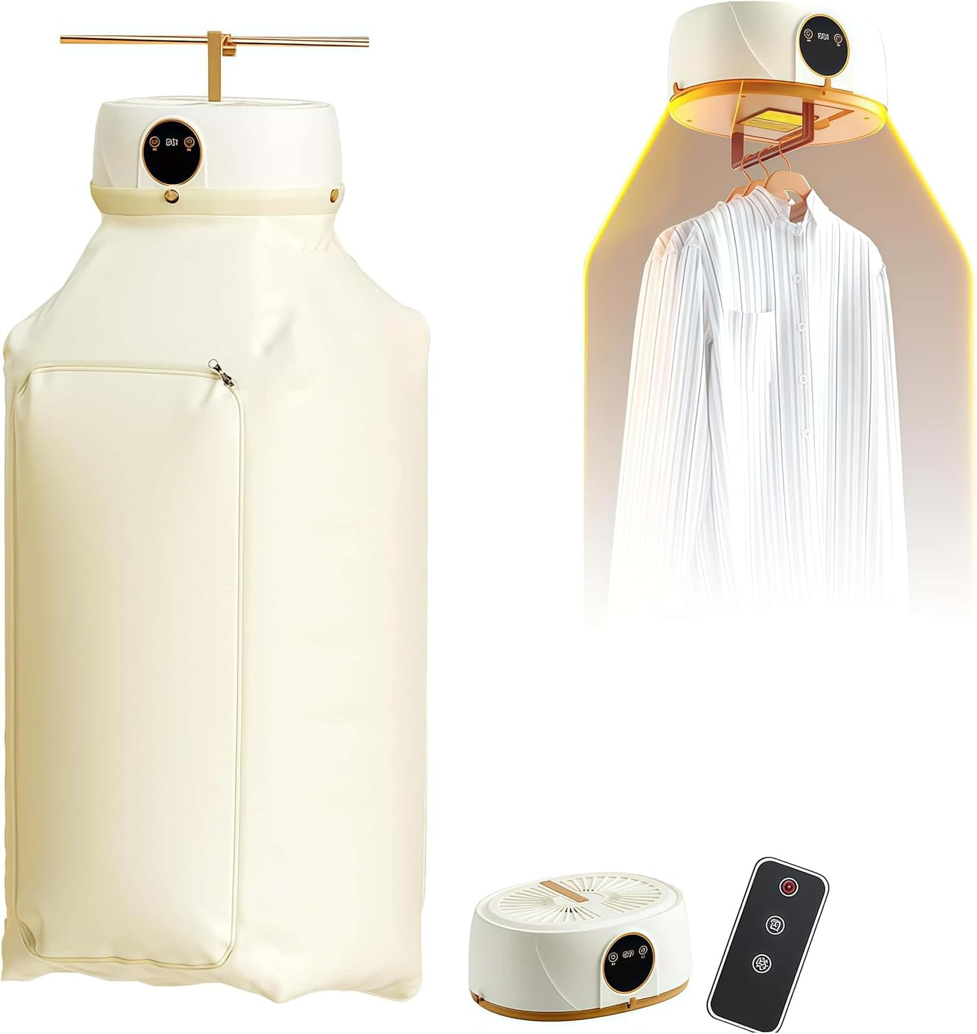 Automatic Ironing Machine for Home,2025 New Inflatable Shirt Ironing Machine,Portable Clothes Dryer,With Remote Control, for Travel, Home, Apartment