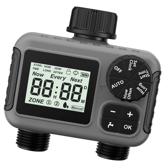 Automatic Irrigation Controller Auto Watering Timer with 2 Zone For Balcony Gardens And Small Outdoor Farms