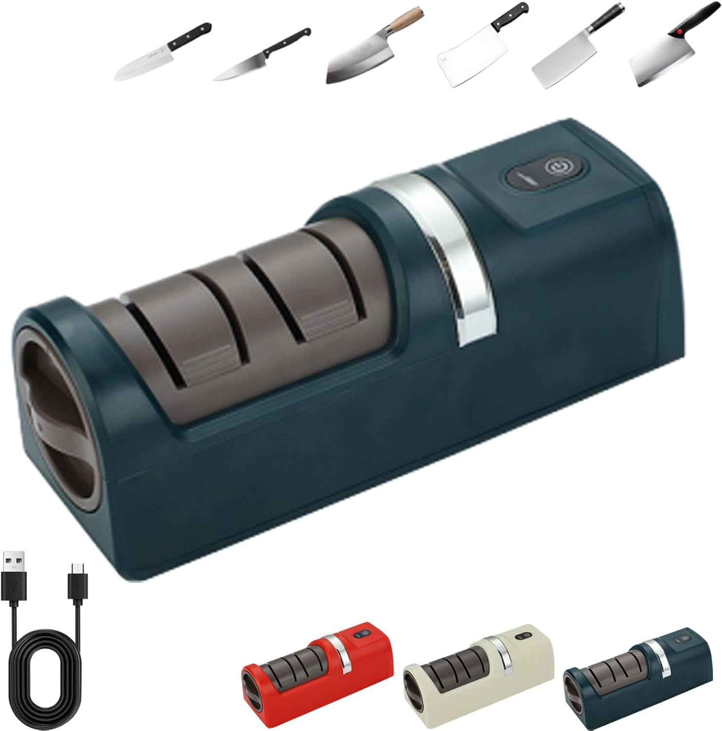 Automatic Kitchen Knife Sharpener, 2026 New Electric Knife Sharpener with 3-Stage Diamond Wheels, Professional Sharpening for Stainless Ceramic Serrated Knives