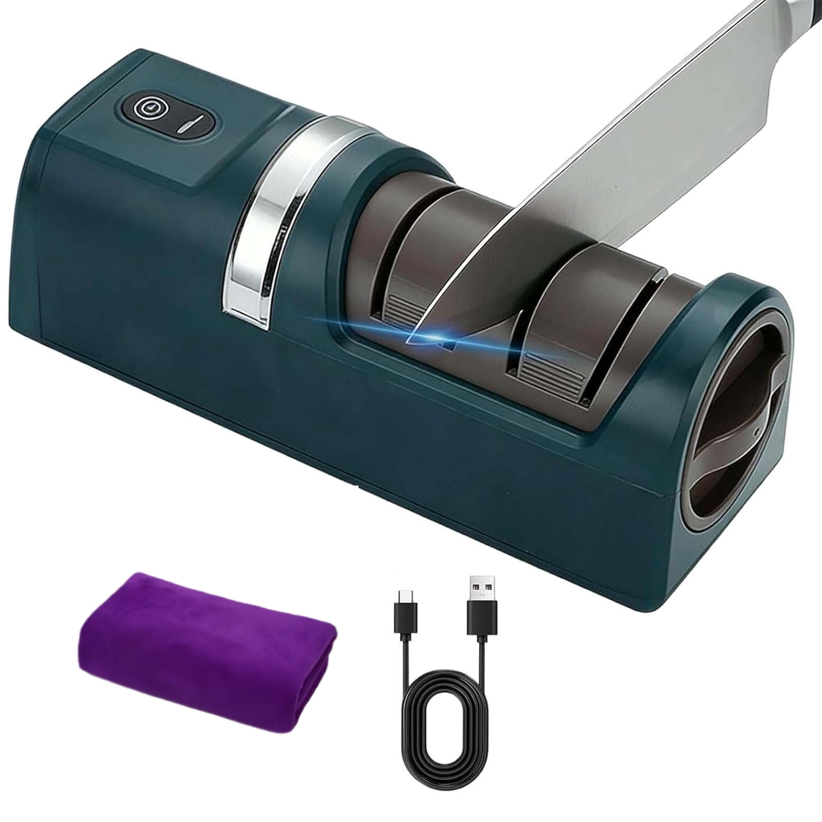 Automatic Kitchen Knife Sharpener, Cordless Electric Double Sided Knife ...
