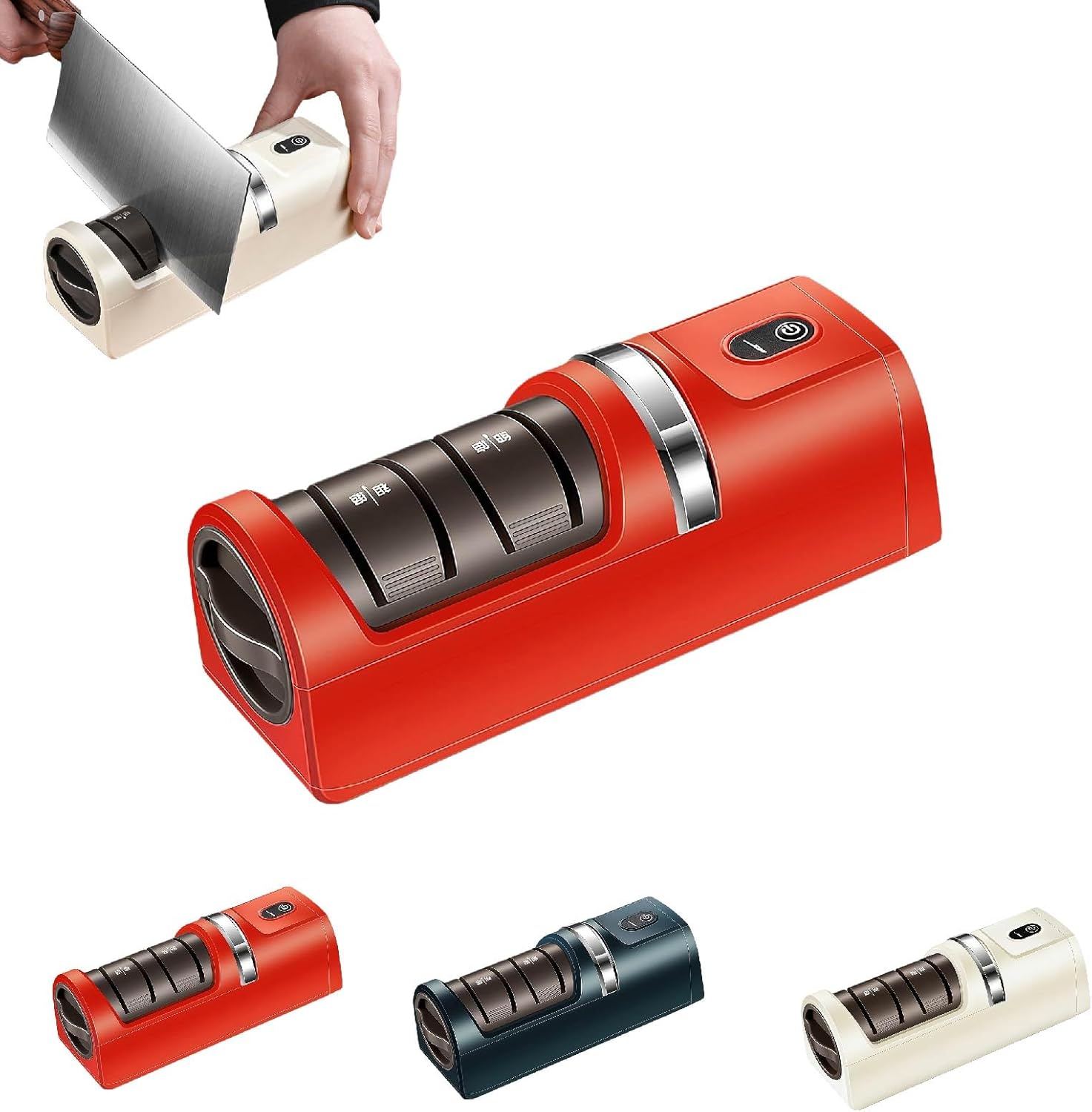 Table Sharpener Automatic Automatic Kitchen Knife Sharpener – Cordless, Rechargeable Electric ...