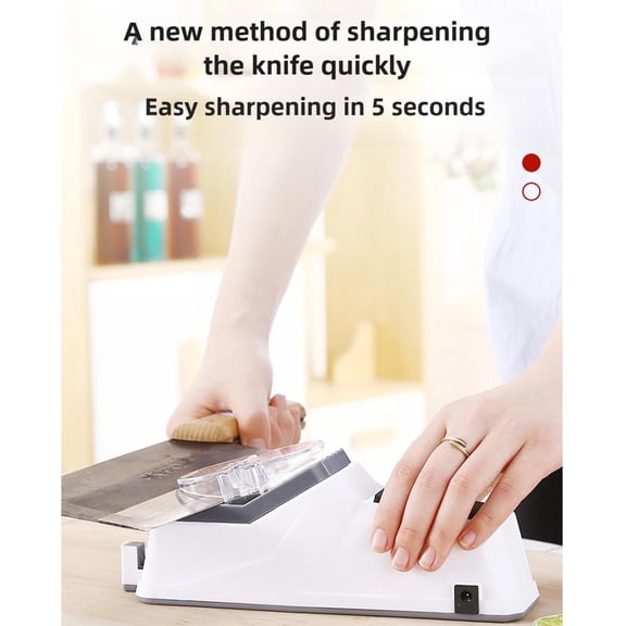 Automatic Knife Sharpener with Scissor Sharpening, Electric USB Powered Sharpener, 5-Second Sharpening for Knives and Scissors Home Use