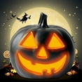 thumbnail image 1 of Automatic LED Pumpkin Decoration, Weather Resistant Outdoor Halloween Jack O Lantern, Battery Operated Light Up Pumpkin Lantern for Courtyard Porch Garden Indoor Outdoor Fall Decor, 1 of 5