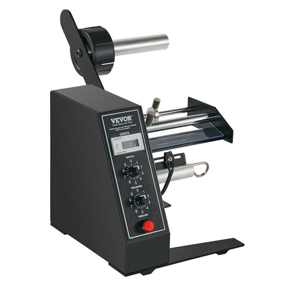 Automatic Label Dispenser, Width 0.6"-4.9"/15-125 mm, Length 0.1"-5.9"/3-150 mm, Automatic Label Stripper Label Separating Machine, Speed Adjustable Label Applicator, Auto Counting 0-999999