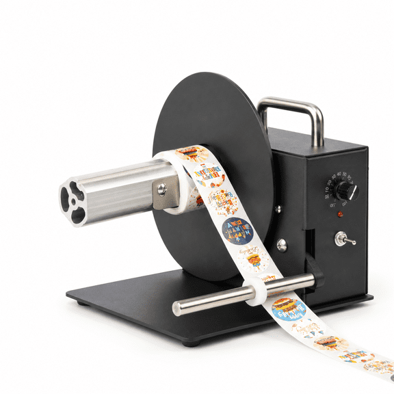 Automatic Label Rewinder with 1.5"/3" Core Holder, 4.1" Wide Roll Diameter, Bidirectional Rewinding