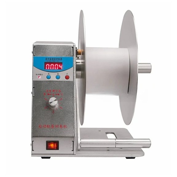 Automatic Label Rewinding Machine Barcode Sticker Tape Rewind Equipment