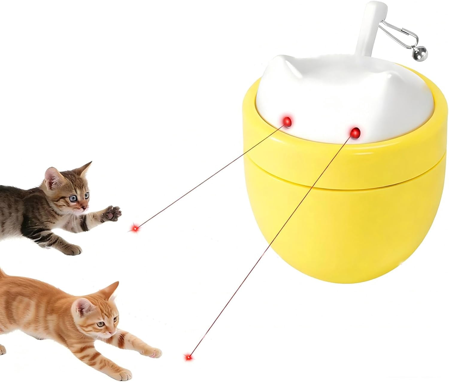 Automatic Laser Cat Toy with Dual Rotating Beams, USB Rechargeable & Motion Activated for Cats & Kittens