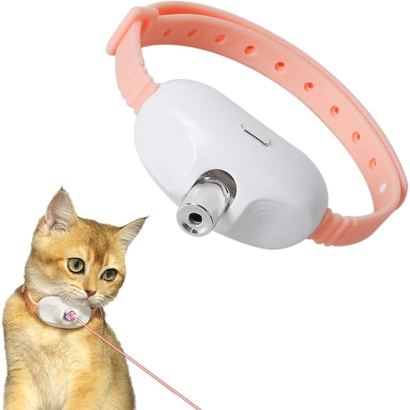 Automatic Laser Collar Cat Toy - Rechargeable Electric Laser Pointer Wearable USB with Red Light, 12H Working Time for Bored Kitten & Cat Lovers