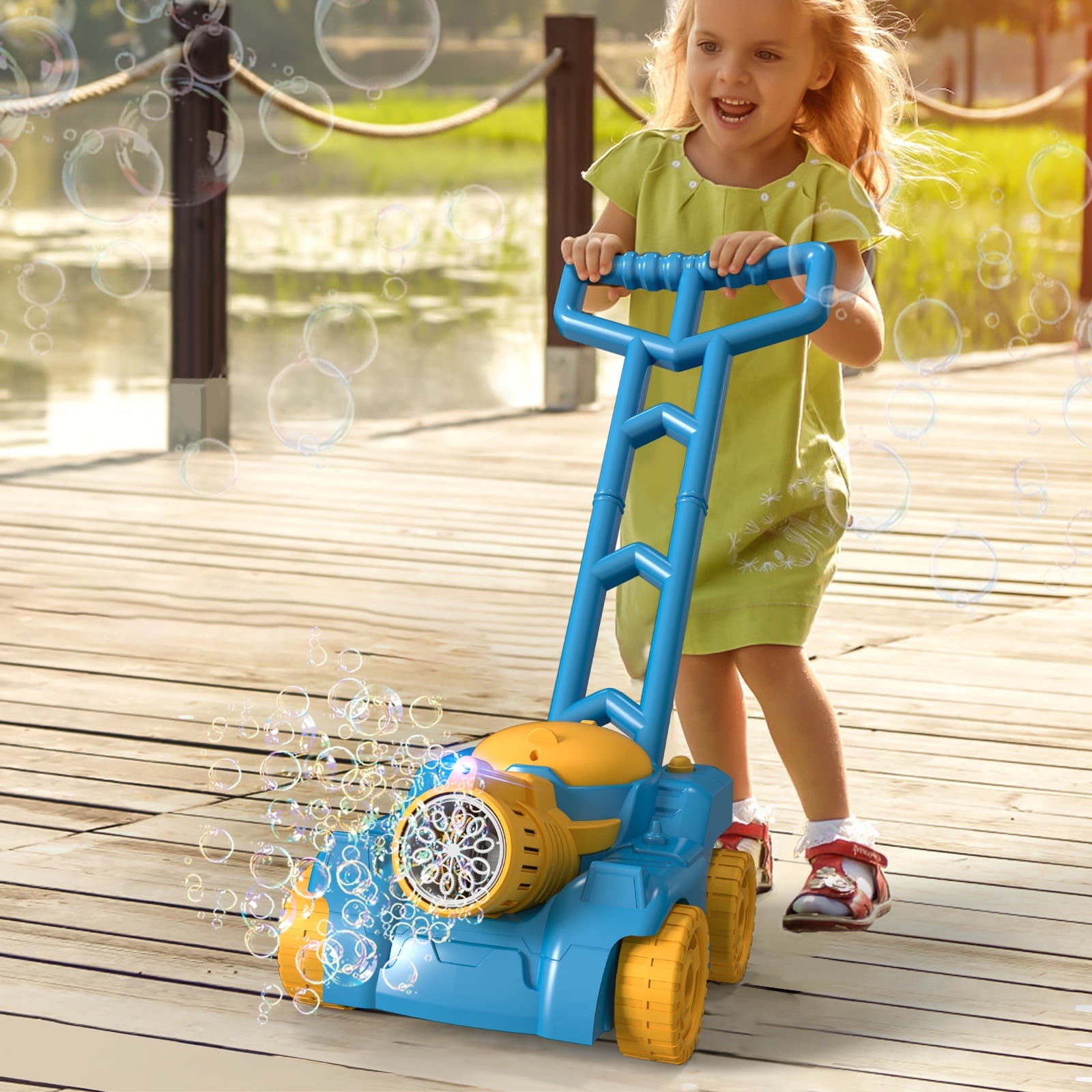 Automatic Lawn Mower Bubble Machine Weeder Shape Blower Baby Activity Walker for Outdoor Toys For Kid Childrens Day Gift Boys Walmart