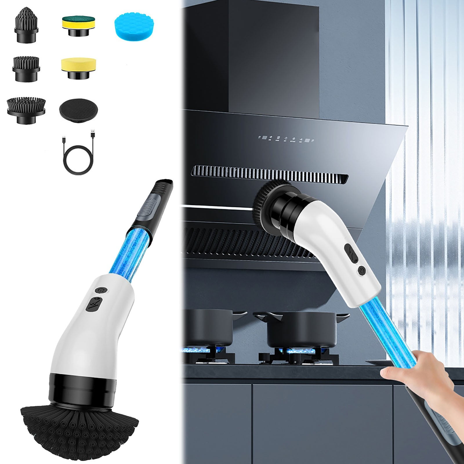 Automatic Liquid Filling Bathroom Brush, Rechargeable Cleaning Tool, Smart Rotation + Easy ...