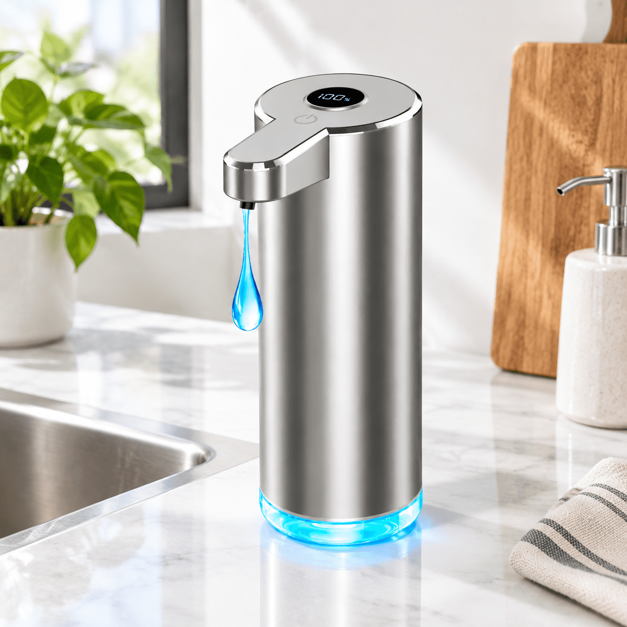 Automatic Liquid Soap Dispenser Stainless Steel 6-level Adjustable ...