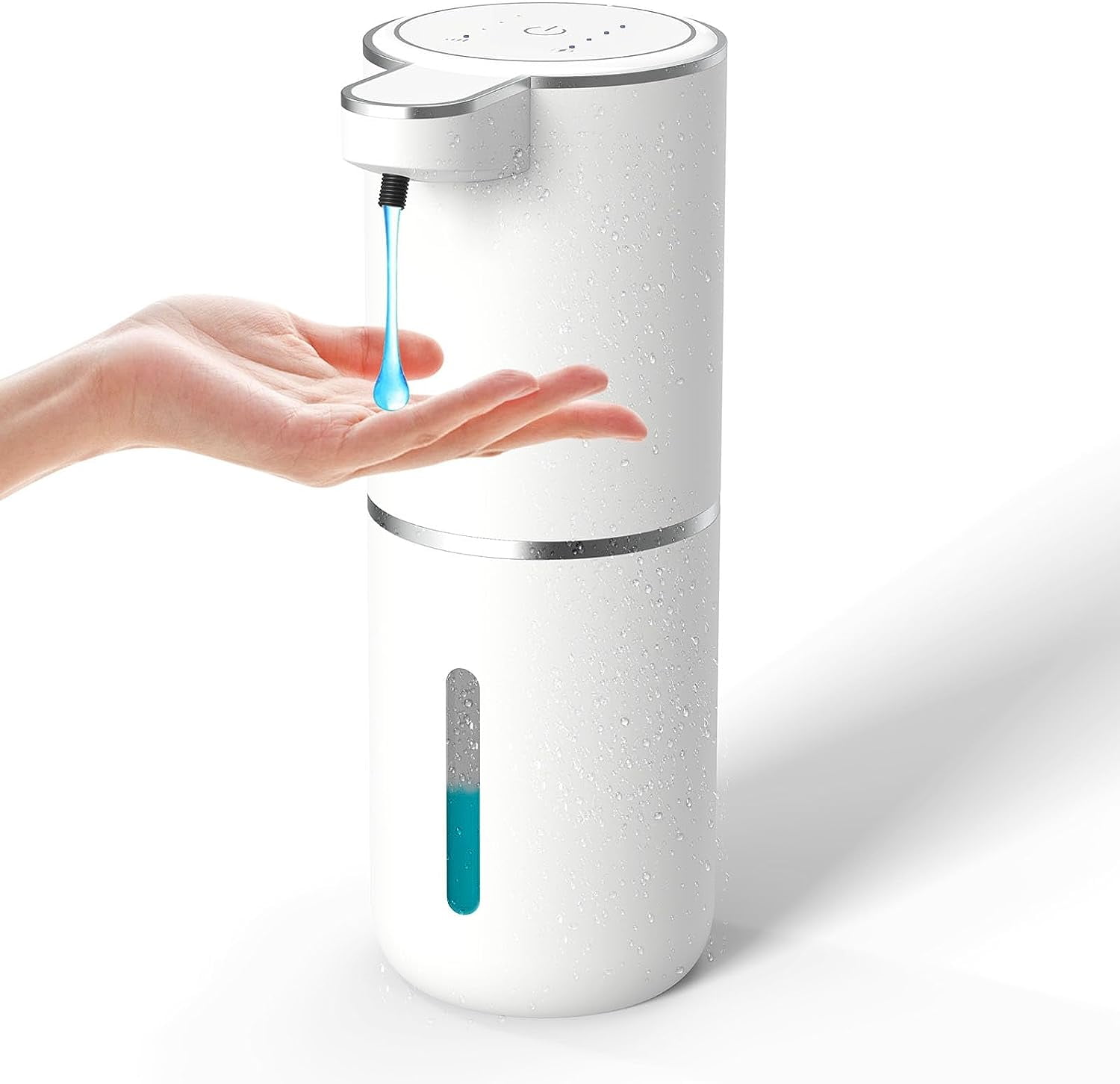 White Automatic Touchless Liquid Soap Dispenser with USB Rechargeable Battery