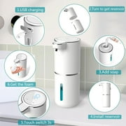 Automatic Liquid Soap Dispenser,Touchless Hand Soap Dispenser USB Rechargeabled Dispenser Electric,Wall Mounted 4 Levels Adjustable Dispenser Pump for Bathroom Kitchen Dish Soap
