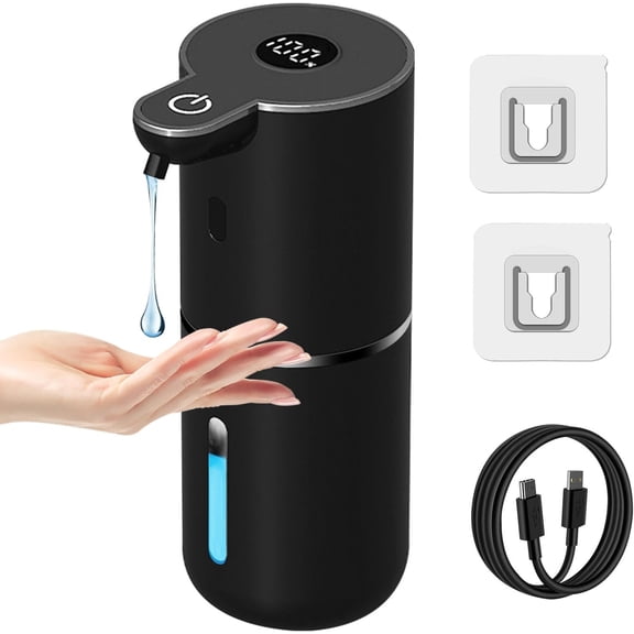 Automatic Liquid Soap Dispenser Touchless, USB Rechargeable Smart Hand Soap Dispenser, 6-Level Adjustable, 12.8oz/380mL Wall Mounted for Bathroom Kitchen Accessories Dish Soap