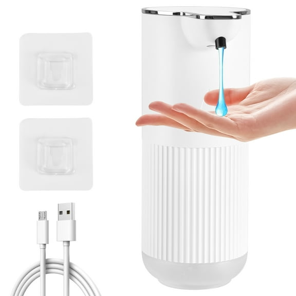 Automatic Liquid Soap Dispenser Wall Mounted or Tabletop Electric Touchless Soap Dispenser with Rechargeable and 4 Levels Adjustable for Bathroom Kitchen, 11.8oz/350ML