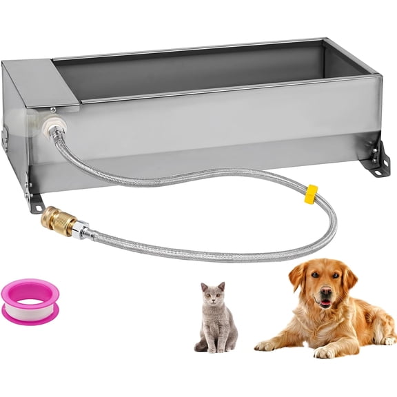 Automatic Livestock Water Trough Large Capacity, Self Filling Dog Waterer | Outdoor Animal Drinking Water Bowl Dispenser with Float Valve, Stainless Steel Water Trough for Horse,Goat,Pig,Dog,Sheep