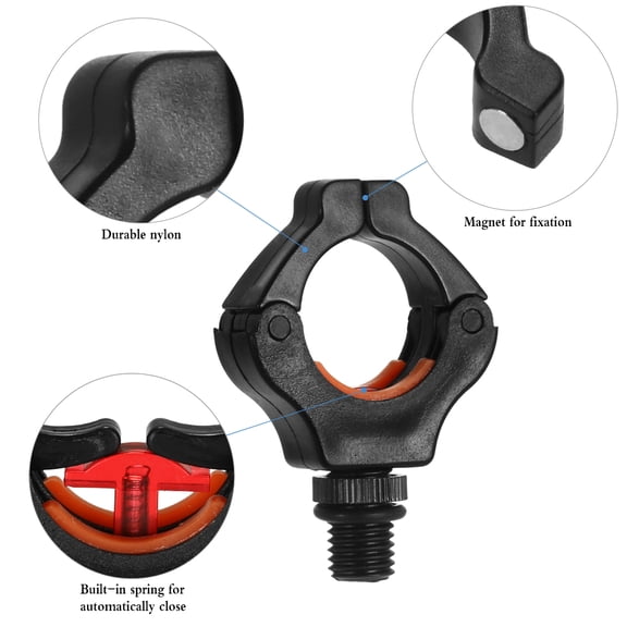 Automatic Magnetic Fishing Rod Rest Head Bracket Holder Gripper Rest Tools Set for Freshwater Saltwater Angling, 4 Pack (4.3 x 3.5 Inches / 11 x 9 cm)