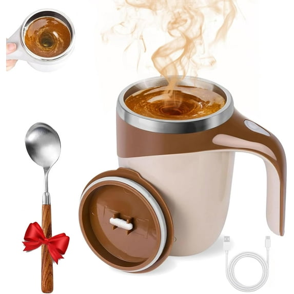 Automatic Magnetic Stirring Coffee Mug, Electric Mixing Cup,Self Stirring Coffee Mug With Lid,Rotating Home Office Travel Mixing Cup,Electric Stainless Steel Self Mixing Coffee Tumbler(Rechargeable)