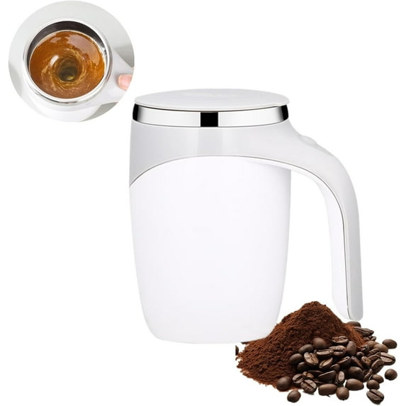 Automatic Magnetic Stirring Coffee Mug, Electric Mixing Cup,Self Stirring Coffee Mug With Lid,Rotating Home Office Travel Mixing Cup,Funny Electric Stainless Steel Self Mixing Coffee Tumbler(Battery)