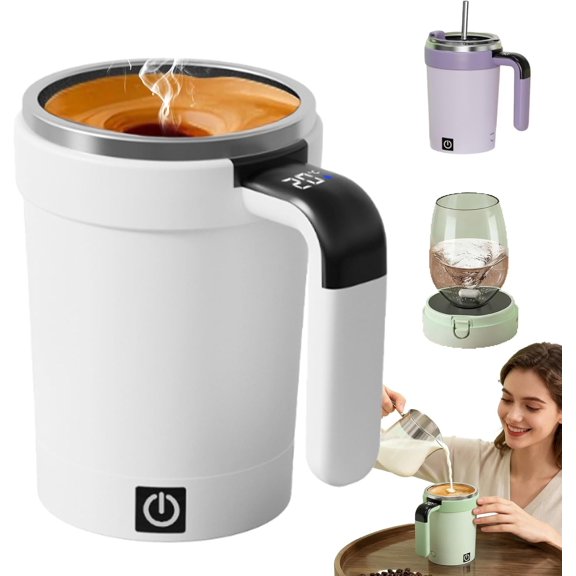 2026 new automatic self stirring coffee mug,Rechargeable Self Mixing Cup Mixing Milk Tea Coffee (Purple)