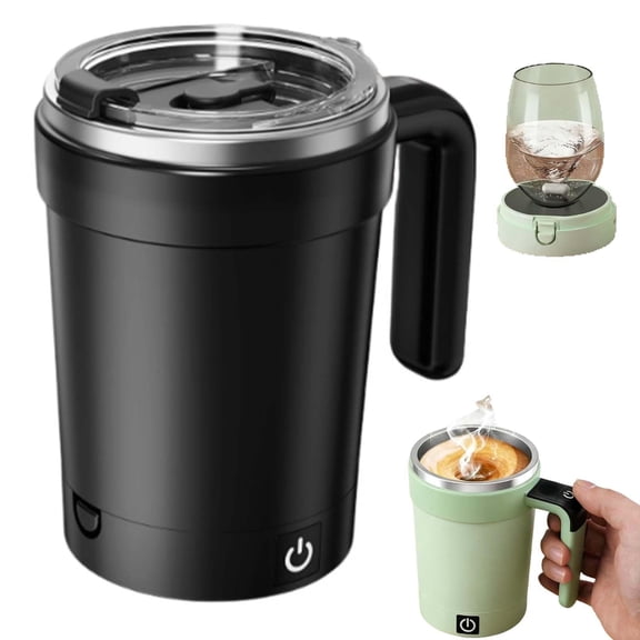 Automatic Magnetic Stirring Coffee Mug with Temperature Display, USB Rechargeable Self-Stirring Cup, Romantic Valentine’s Gift for Couples, Coffee, Tea, Hot Chocolate