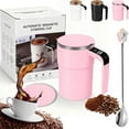 thumbnail image 1 of Automatic Magnetic Stirring Cup & Electric Coffee Mug with A Built-in LCD Thermometer, Perfect for Brewing Coffee, Milk, Cocoa, Etc | Self-Stirring Travel Mug (Pink), 1 of 9