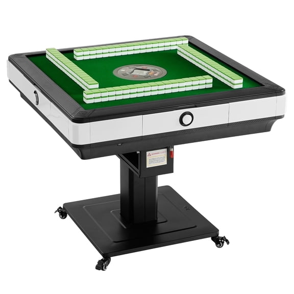 Automatic Mahjong Table with Wheels - 2 Sets of 144 42mm Tiles(Blue & Green) - Electric Foldable Mahjong Table Shuffler for Chinese Party and Gifts