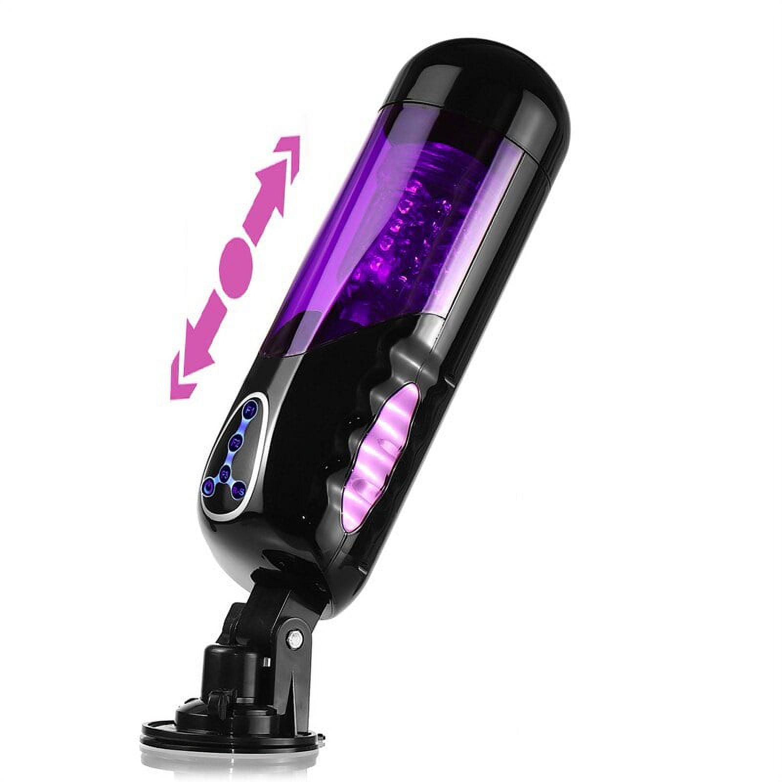 Automatic Male Masturbator Cup, Multi Vibration 10 Thrusting 10 Rotating Intelligent Heating Patterns, with Womens Voice Suction Base Handsfree Electric Pocket Stroker Adult Sex Toys for