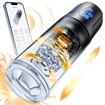 Automatic Male Masturbator Sex Toys for Men,KERERO Male Masturbator with 9 Thrusting Rotating and 9 Vibrating Patterns,APP Control Adult Toys 3D Male Stroker