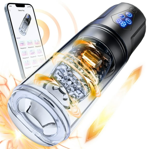 Automatic Male Masturbator Sex Toys for Men,KERERO Male Masturbator with 9 Thrusting Rotating and 9 Vibrating Patterns,APP Control Adult Toys 3D Male Stroker