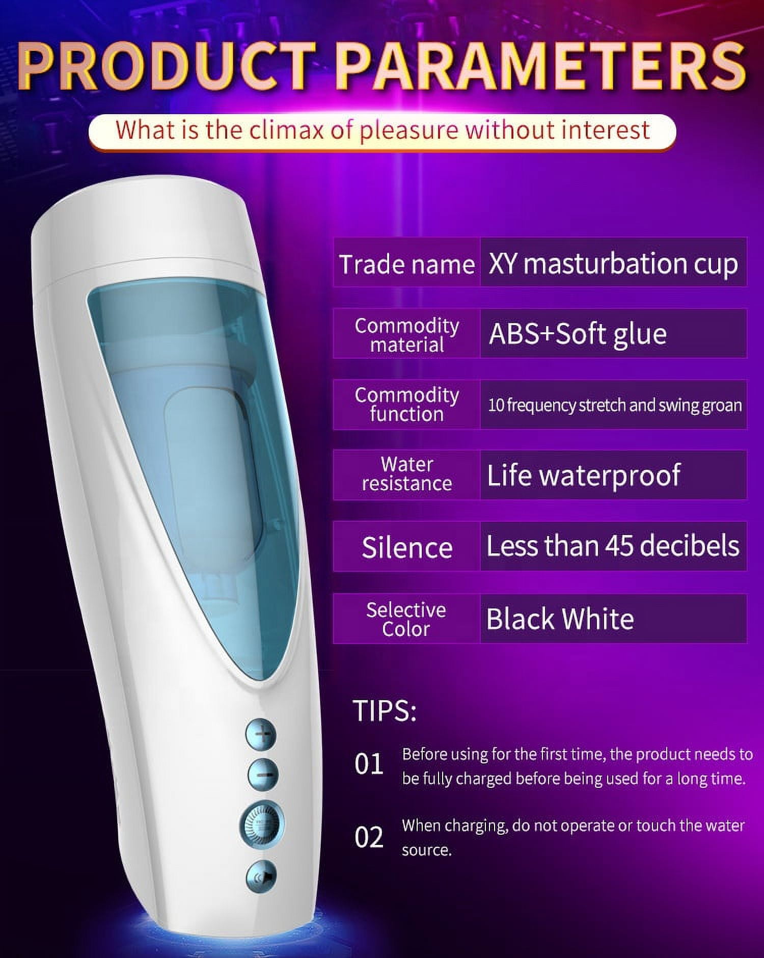 Automatic Male Masturbator Vibrator Cup With 10 Rotation And Vibration