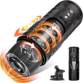 Automatic Masturbator Cup with 7 Thrusting & 7 Rotating Modes,Male Masturbator with Suction Base Sex Toys for Men,Adult Male Sex Toys(Black)
