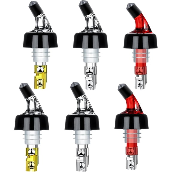 Automatic Measured Bottle Pourer - Quick Shot Spirit Measure Pourer Drinks Wine Cocktail Dispenser Home Bar Tools - 1oz/30ml (6 pack)