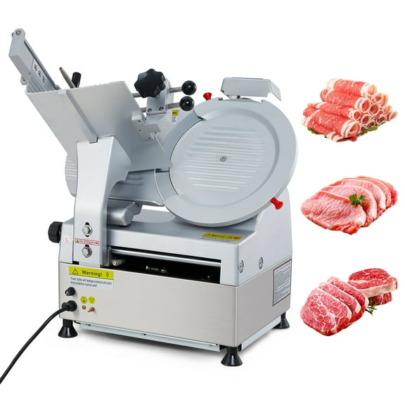 Automatic Meat Slicer, 550W Dual Motors Deli Slicer with 12" Carbon Steel Blade, Meat Slicer Machine with Adjustable Thickness From 0~14 mm Suitable for Commercial/Home Use