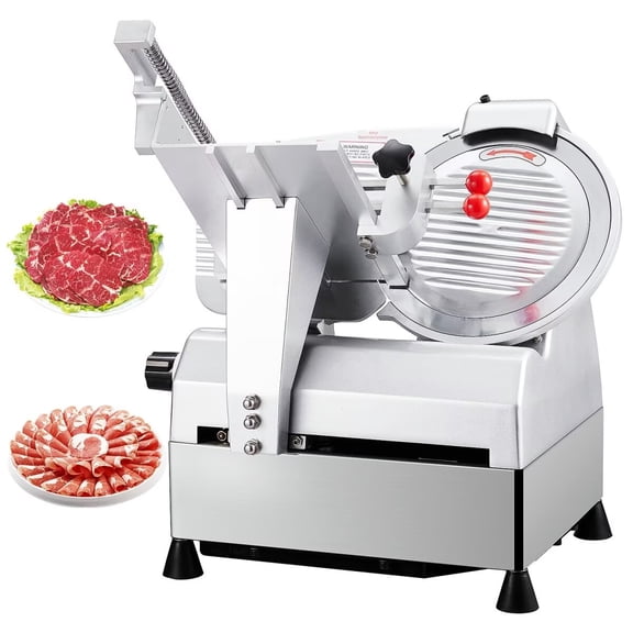 Automatic Meat Slicer with 10 inch Stainless Steel Removable Blade, 550W Power with 0-17mm, Adjustable Thickness for Home Use