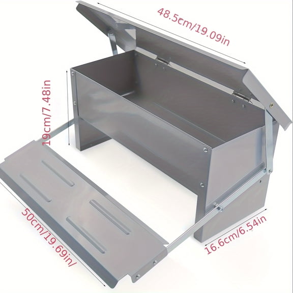 Automatic Metal Treadle Feeder - Outdoor Use, Rainproof - Suitable for Chicken, Bantams, Poultry, Pheasants, etc. - Large Size for 10 Chickens for 7 Days (11lb Feed)