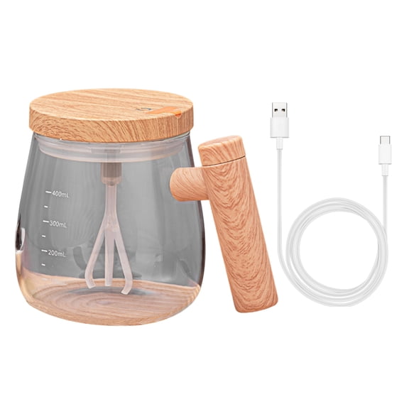 Automatic Mixing Cup 400ml Transparent Electric Self-stirring Mixing Cup with Detachable Stirring Rod for Home Travel Three-pronged Mixing Stick