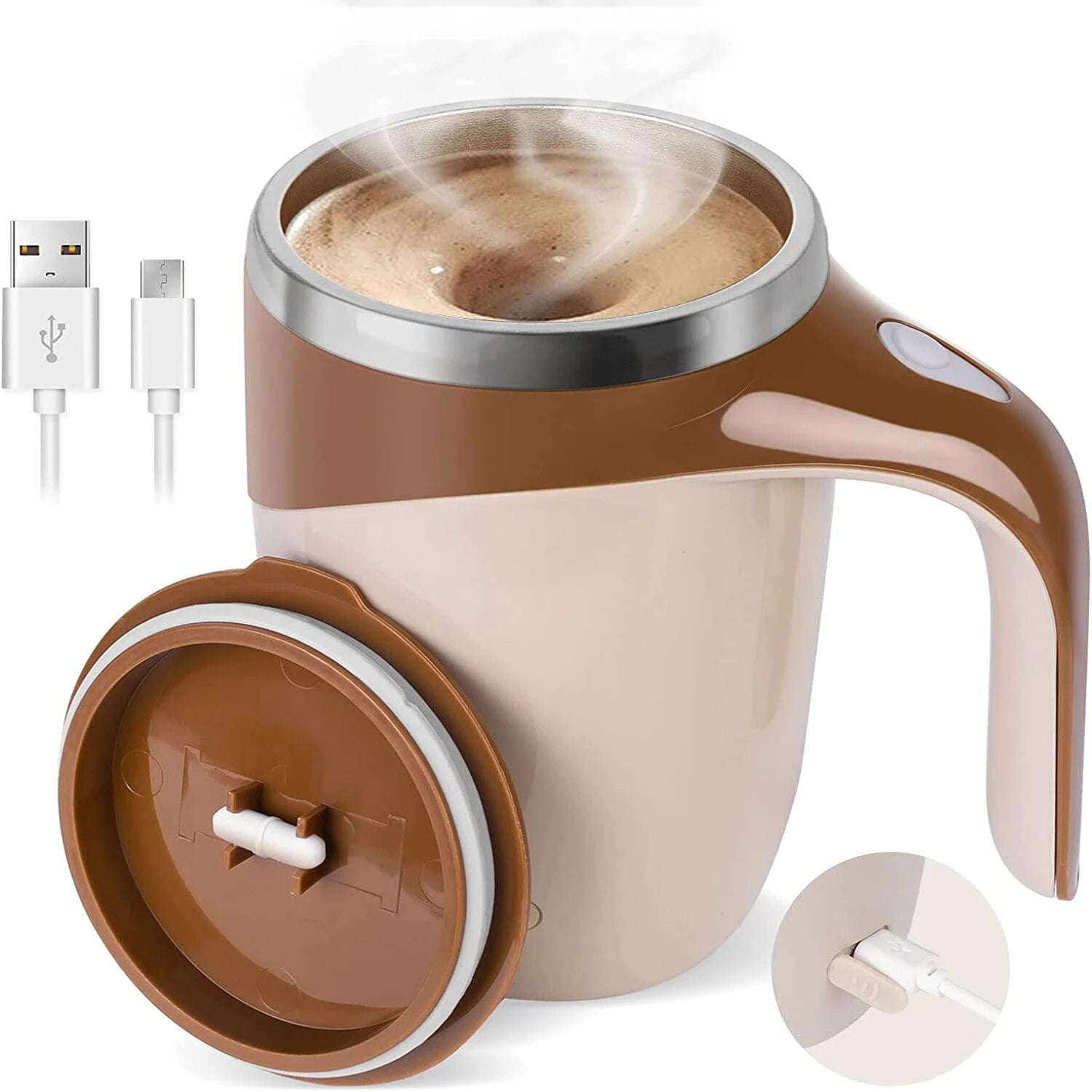 Automatic Mixing Cup Stirring Coffee Mug Electric Milk Mug Stainless Steel Mixing