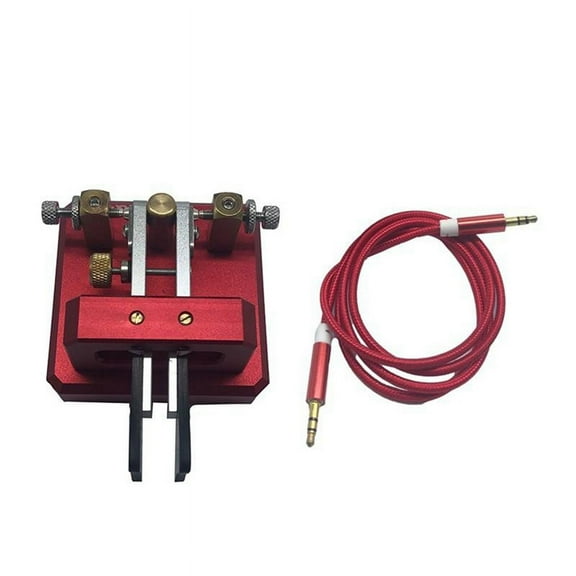 Automatic Morse Dual-Paddle Telegraph Key CW Key for Ham Radio Users for Amateur HAM RADIO CW Paddle Key Amateur Red,1 x Shortwave CW Transmitter,Red