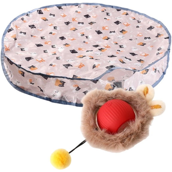 Automatic Motion Activated Cats Toy Ball with Play Mats Hide and Seeks Kittens Toy for Stimulating Felines