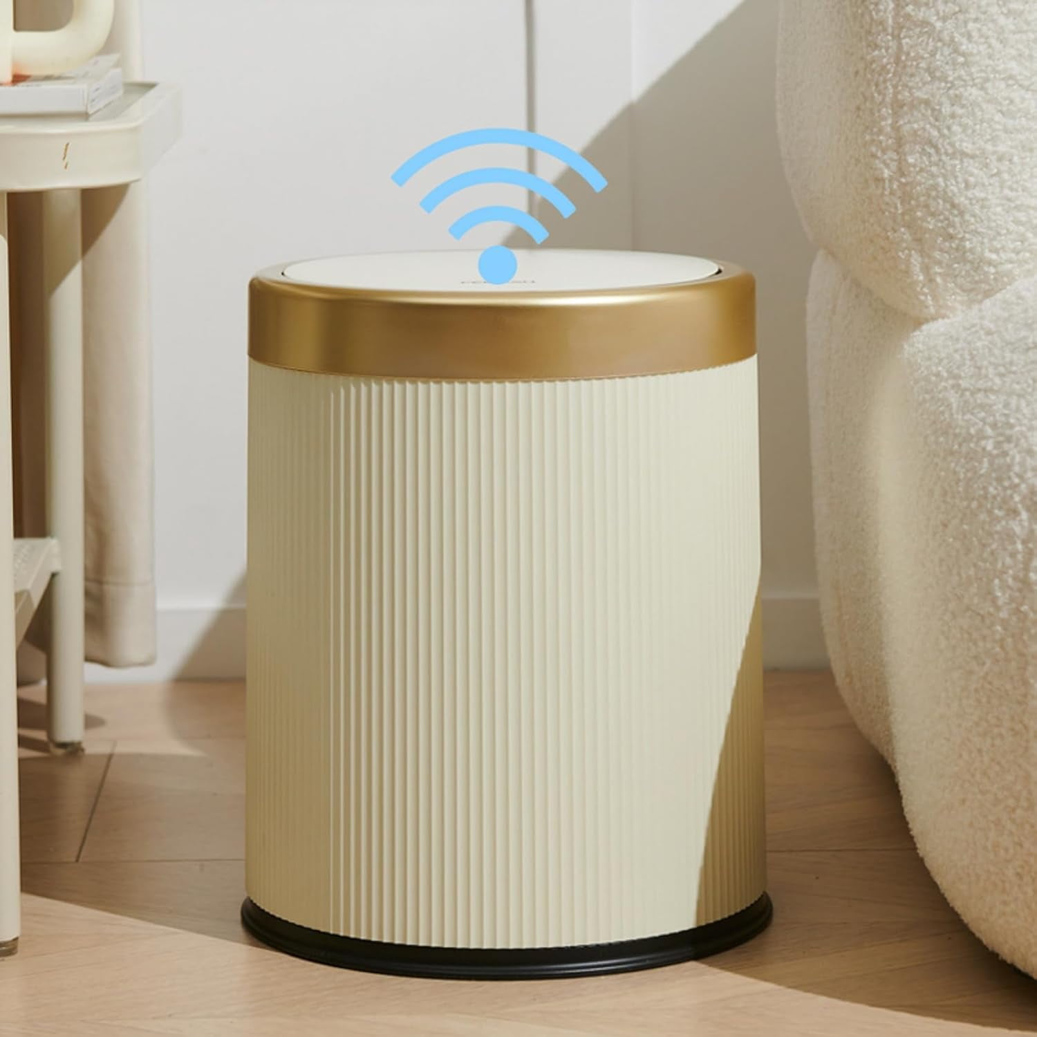 Automatic Motion Sensor Bathroom Trash Can with Lid, 14 Liter / 3.7 Gallon Touchless Trash Bin ...