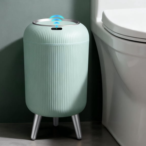 Automatic Motion Sensor Bathroom Trash Can Touchless,3 Gallon/11L Smart Garbage Bin,Mini Trash Can with Removable Legs for Toilet,Kitchen,Bedroom,Office,Smart Plastic Electric Garbage Cans-Blue