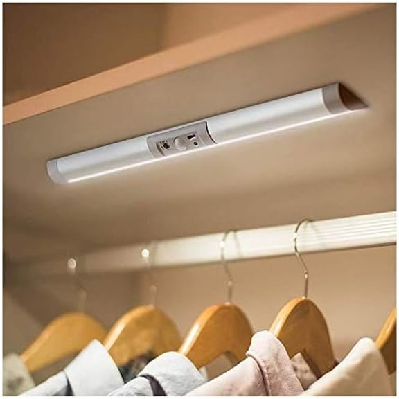 Automatic Motion Sensor Closet Lights with Eye-Protection Design Closet Lighting, LED Rechargeable Cabinet Light Operated Wardrobe Light for Pantry Sink (80Lumen, 6000k 80+CRI)