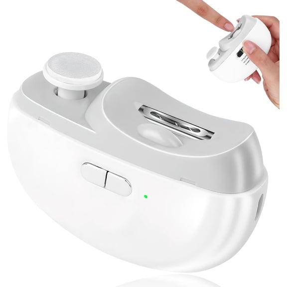 Automatic Nail Clipper with LED Light, Electric Nail Trimmer & Polisher with 2 Adjustable Speeds, Chip Storage, for Men Women Children