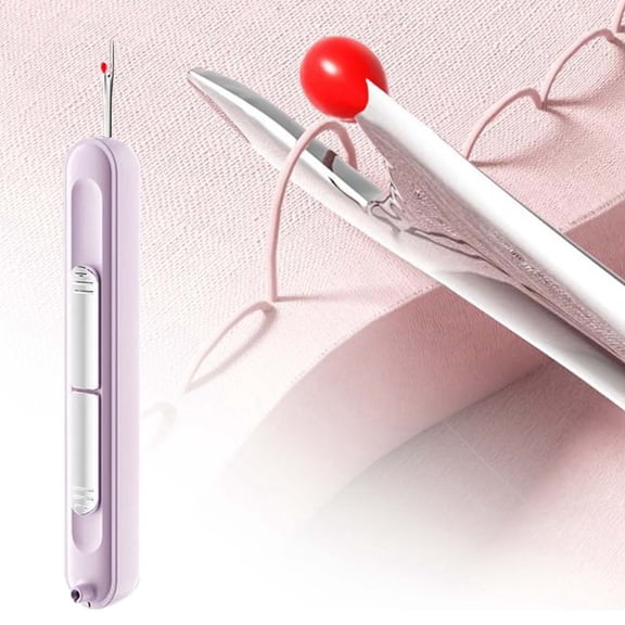 Automatic Needle Threader, 2 in 1 Needle Threader Seam Ripper 2PCS, Tools Upgraded Plug-in Stretchable Remover, Sewing Needle Threader for Hand Sewing Knitting Crochet Accessories