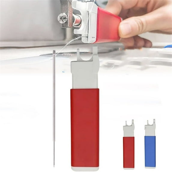 Automatic Needle Threader - Convenient Fast Threading Tool for Sewing Machines, Easy-to-Use Hook for Elderly & Beginners, Hand Sewing Needle Threader, 4.96*1.18in, Red