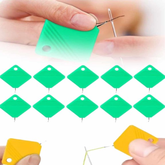 Automatic Needle Threader Tool for Hand & Machine Sewing, Green, 10 Pack