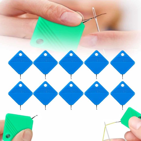 Automatic Needle Threader Tool for Hand Sewing & Machine, Blue, 10 Pack